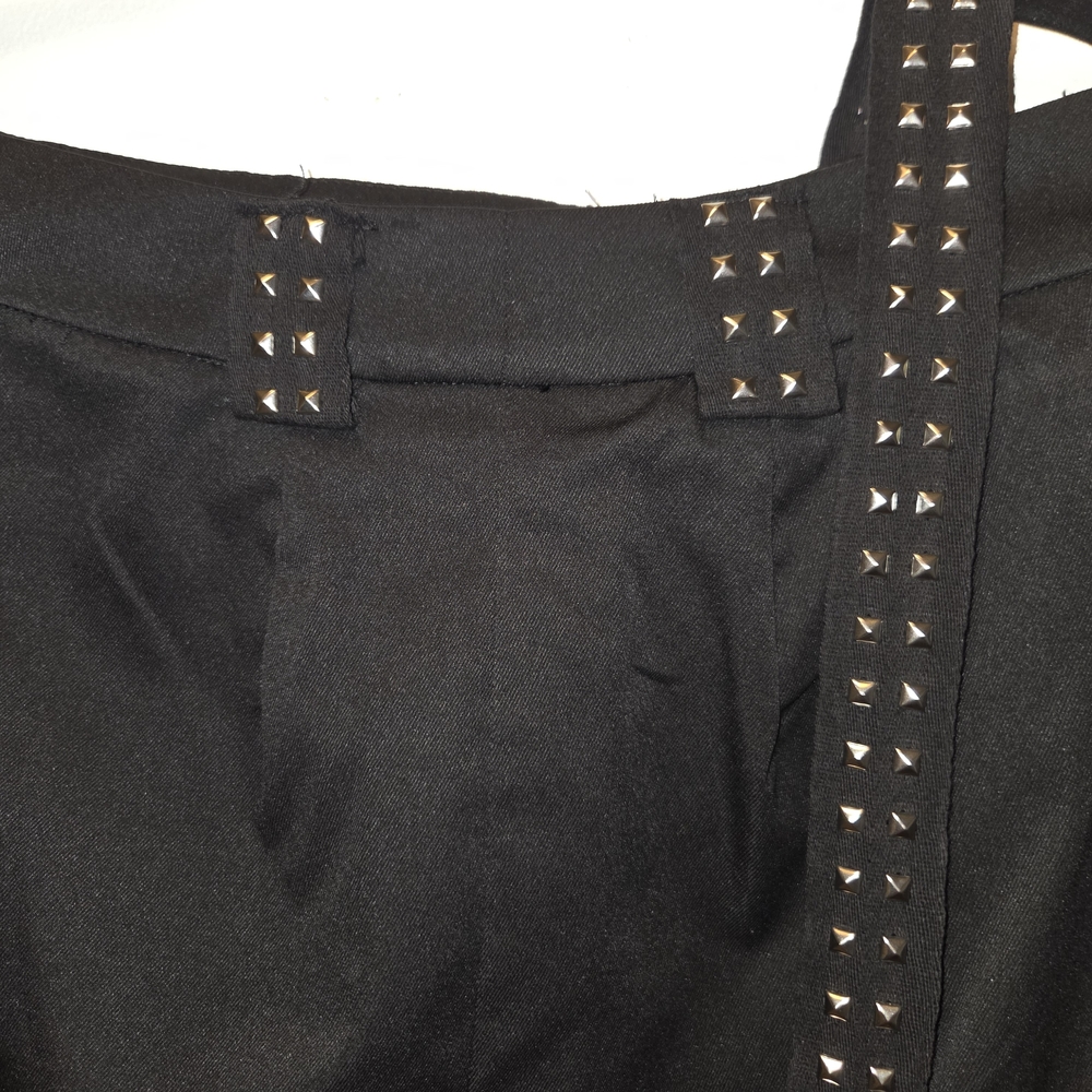 ​🖤 Edgy Gothic Punk Midi Skirt with Studded Suspenders - Picture 2 of 5